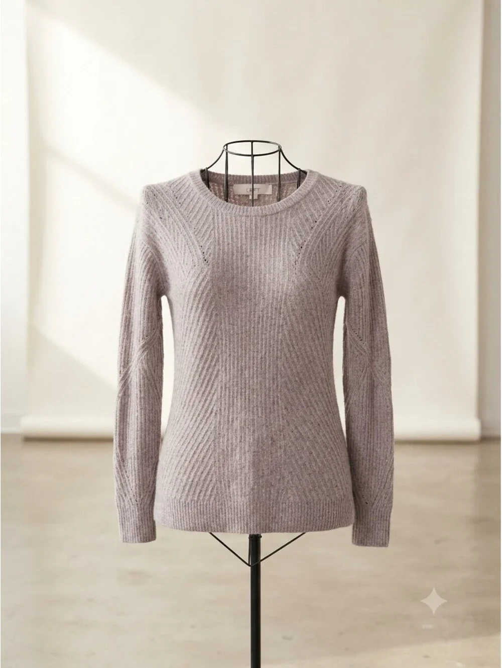 LOFT Women's Pale Lavender Speckled Knit Crewneck Pullover Sweater Sz S